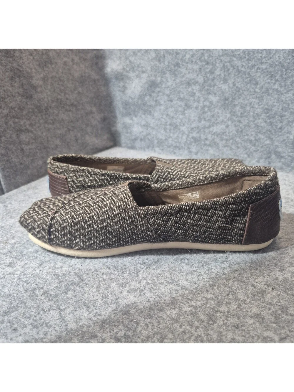 Toms Tweed Shoes Women's Size 7.5 Brown Herringbone